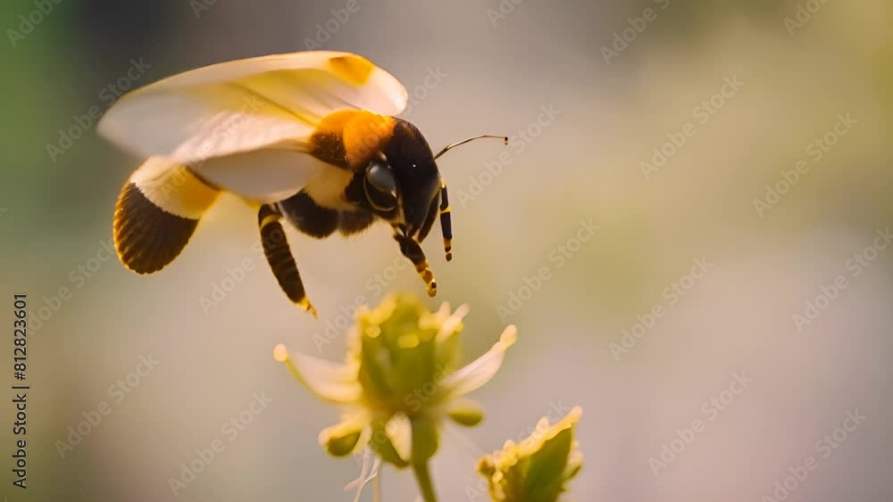 Bumblebee Flying Over Flower Generative AI Bumblebee Flying Over Flower Generative AI