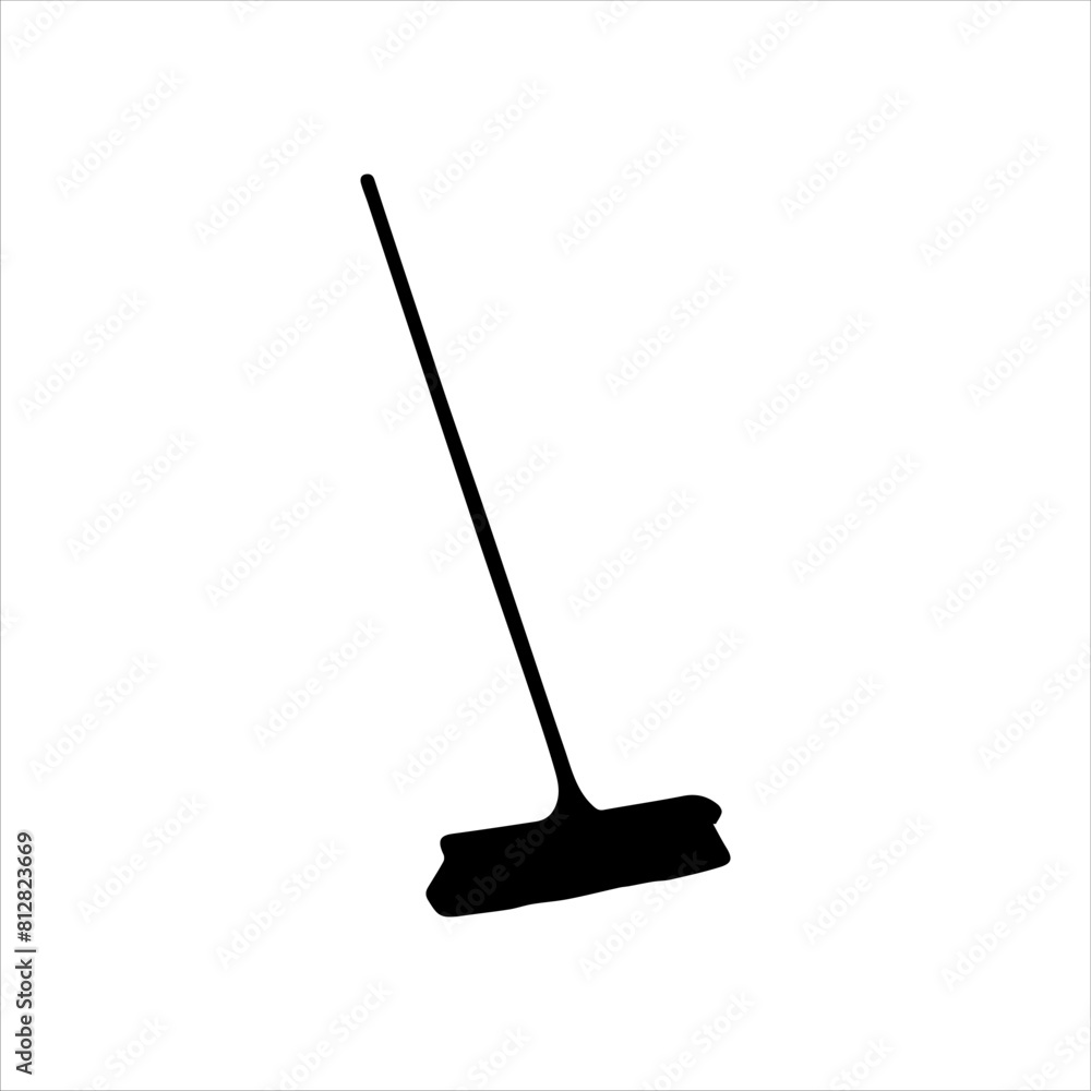 Deck brush silhouette icon vector illustration isolated on white background Deck brush silhouette icon vector illustration isolated on white background