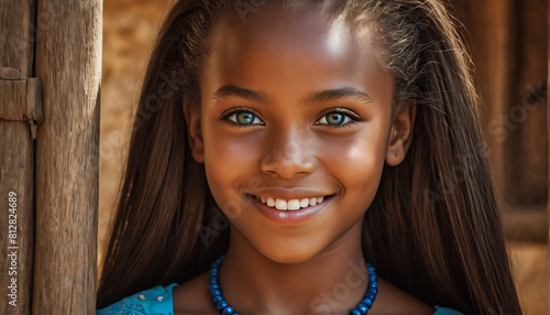 portrait of african american girl, kid