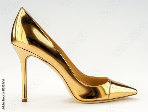 Golden Heeled Shoe with Painted Toe, High Fashion Accessory