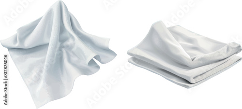 White kitchen towel, fabric napkin, tablecloth or handkerchief