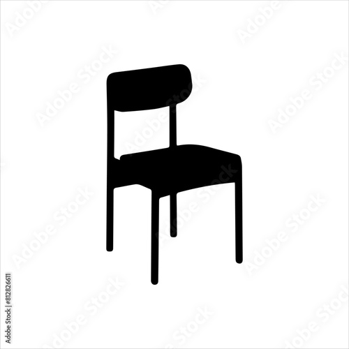 Dining chair silhouette icon vector illustration isolated on white background