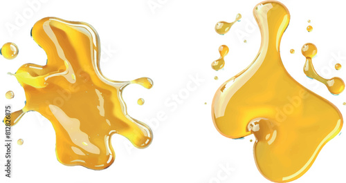 Golden drops and stains of oil or honey