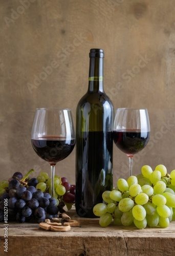 grapes and wine