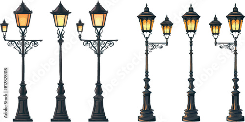 Street lamps, vintage lanterns