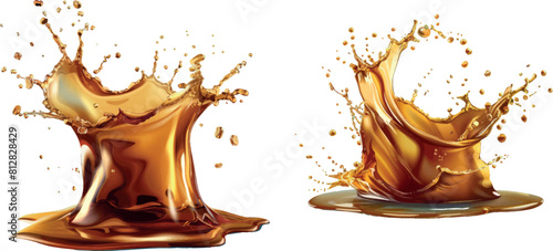 Vector realistic splash of coffee, cola or whiskey