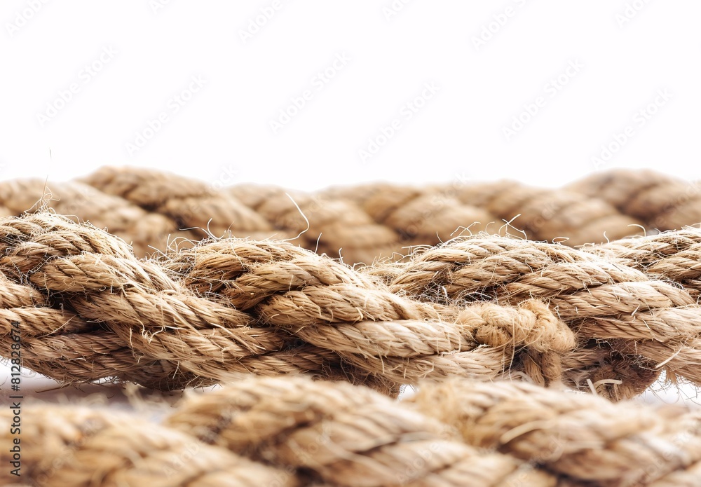 Rustic Rope Texture Close-up, Perfect for Background or Craft Stock Images.