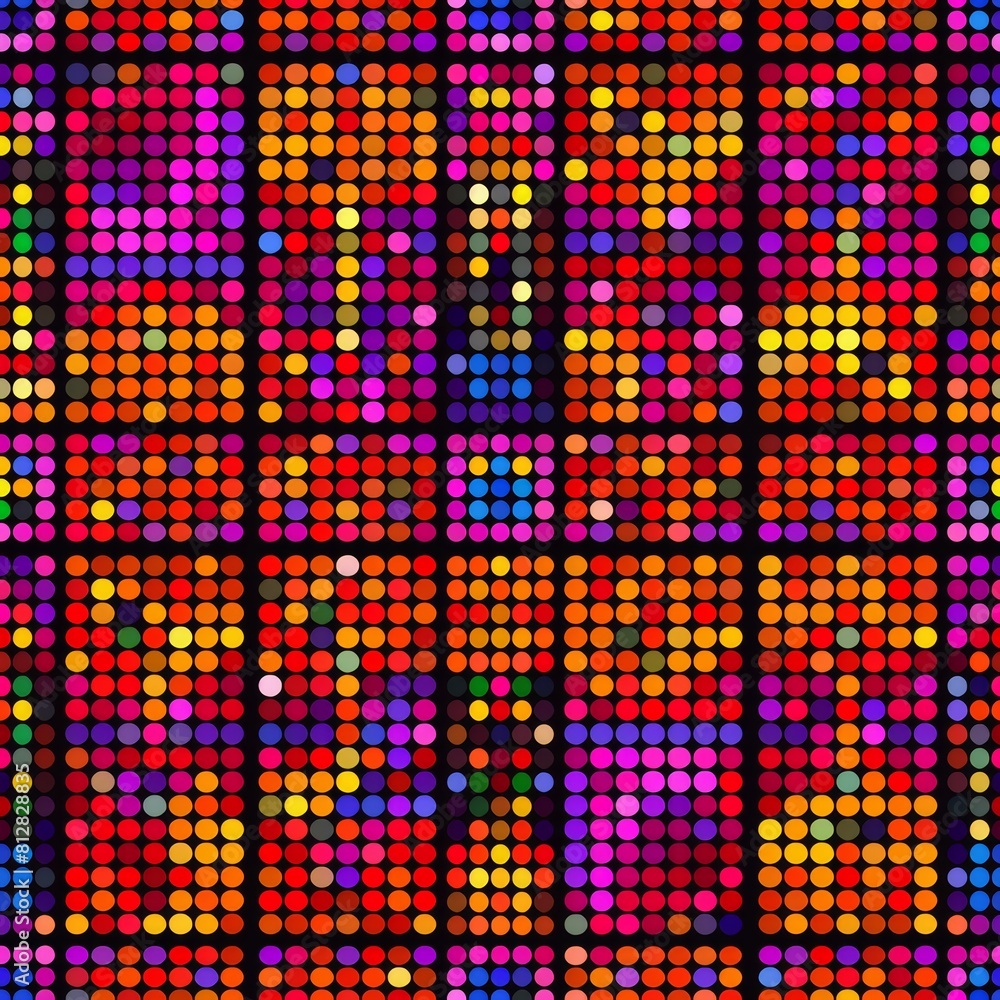 Multicolored Pattern of Dots on Black Background Multicolored Pattern of Dots on Black Background
