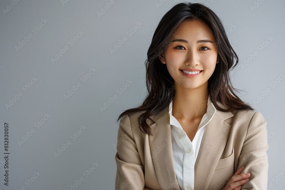 Smiling Professional Woman in Business Attire, Exuding Confidence for Corporate Advertising Smiling Professional Woman in Business Attire, Exuding Confidence for Corporate Advertising