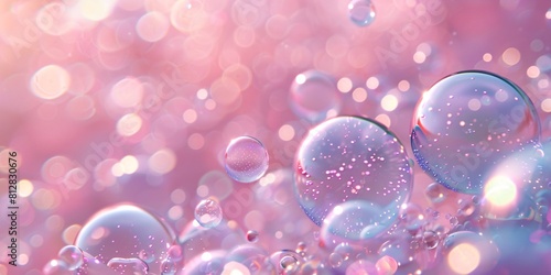 Bubble Bliss: Pink Bubbles with Light Effects