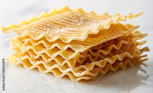 Freshly Prepared Lasagna Noodles on a White Tabletop