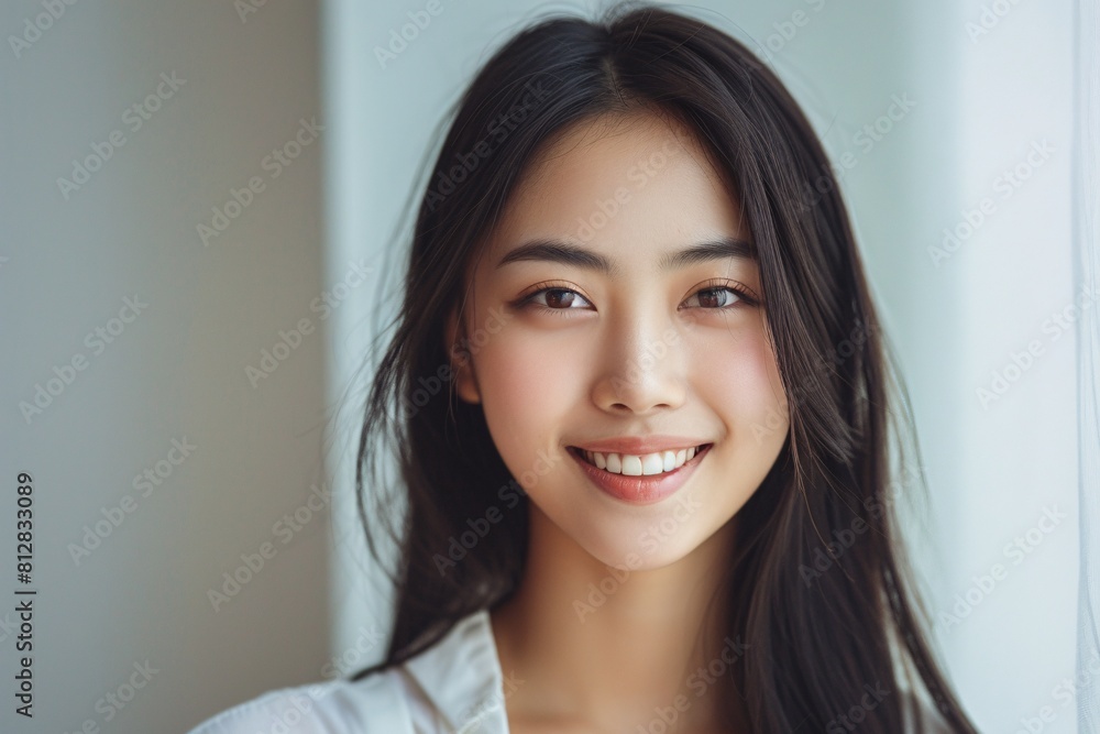 Confident Asian Woman with a Smile, Portrait Style Confident Asian Woman with a Smile, Portrait Style