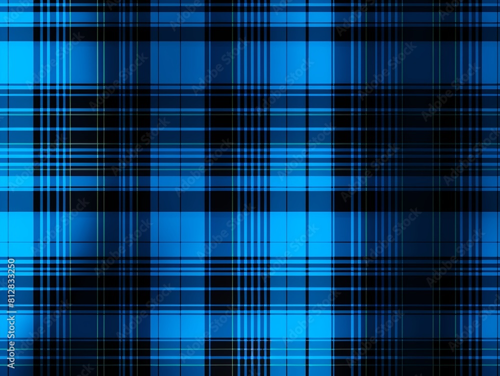 Black and neon blue plaid pattern background texture Black and neon blue plaid pattern background texture