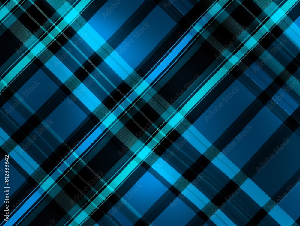 Black and neon blue plaid pattern background texture Black and neon blue plaid pattern background texture
