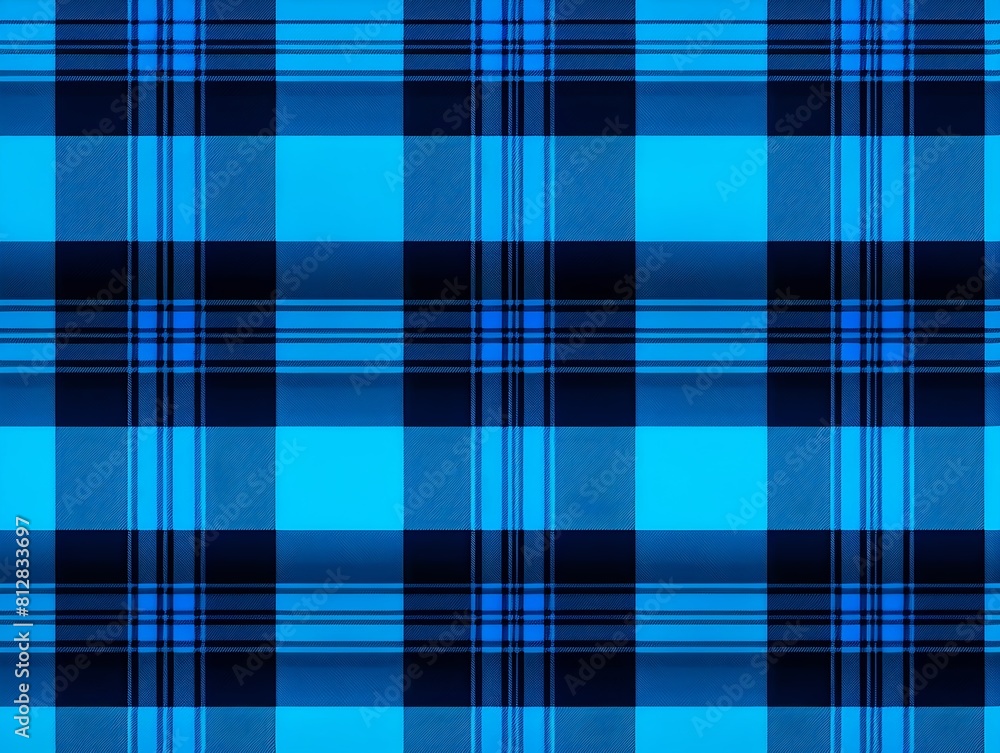 Black and neon blue plaid pattern background texture Black and neon blue plaid pattern background texture