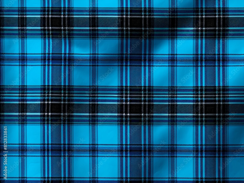 Black and neon blue plaid pattern background texture Black and neon blue plaid pattern background texture