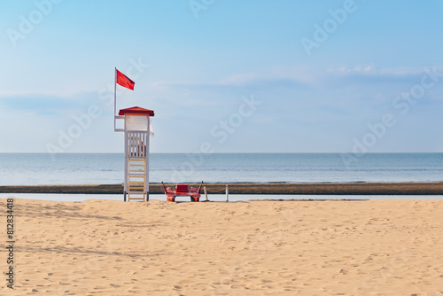 Fototapeta Naklejka Na Ścianę i Meble -  Beach at the Adriatic sea in Italy, Europe during summer.