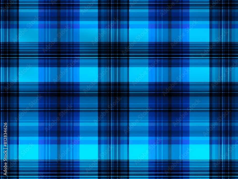 Black and neon blue plaid pattern background texture Black and neon blue plaid pattern background texture