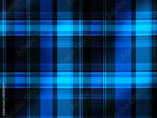 Black and neon blue plaid pattern background texture