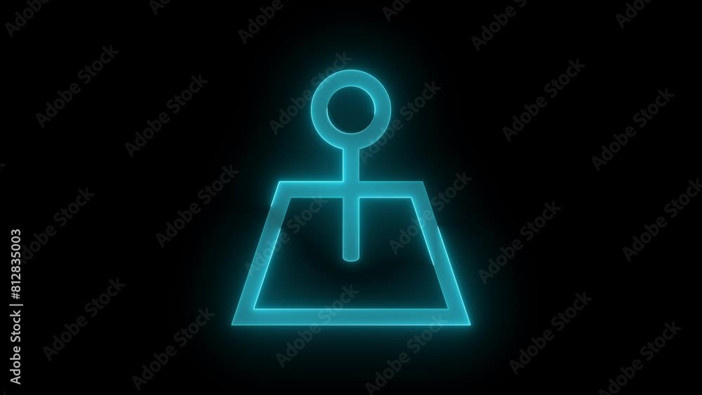Map pin icon glowing neon cyan color animation black background Map pin icon glowing neon cyan color animation black background