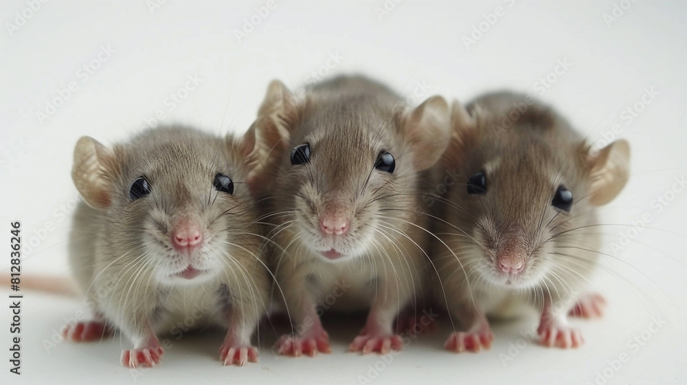 Rodents in white background, pets, rats Rodents in white background, pets, rats