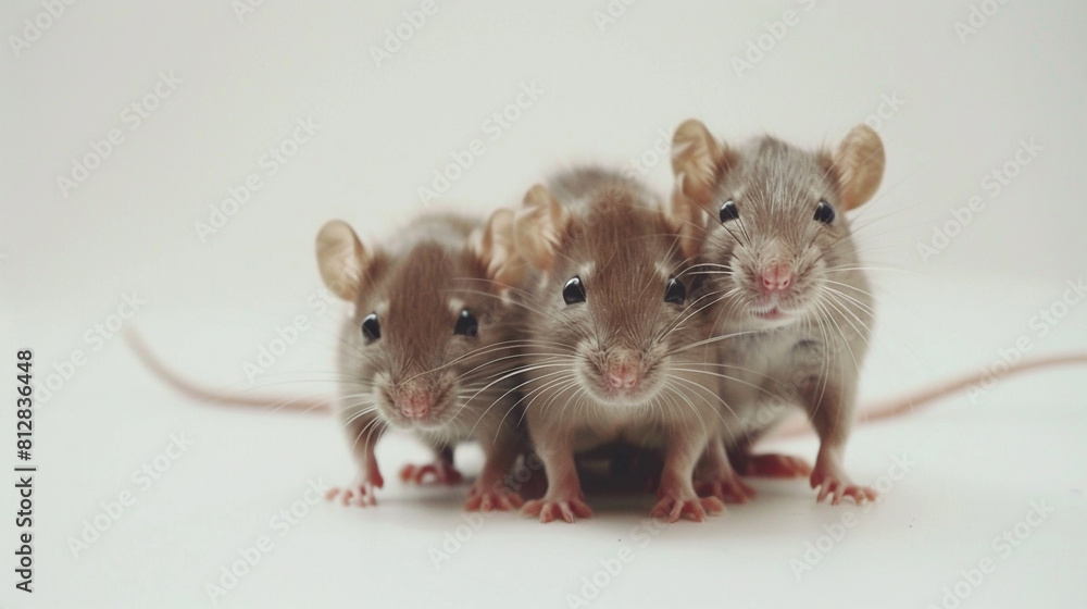 Rodents in white background, pets, rats Rodents in white background, pets, rats
