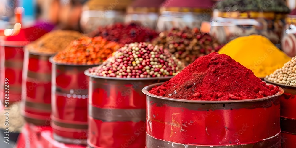 Experience the vibrant scents of a bustling Moroccan market in Marrakech. Concept Travel, Market, Marrakech, Culture, Scent Experience the vibrant scents of a bustling Moroccan market in Marrakech. Concept Travel, Market, Marrakech, Culture, Scent