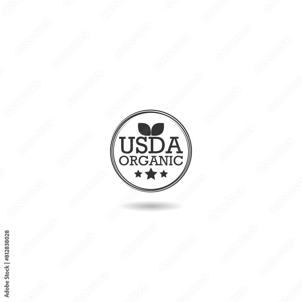 USDA organic emblem icon with shadow USDA organic emblem icon with shadow