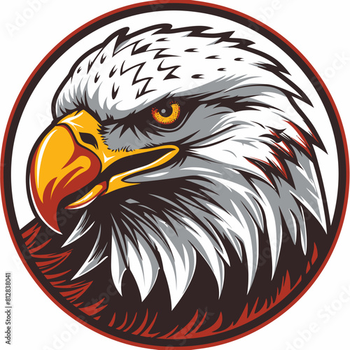 Graphics of angry Eagle in sports graphic logo