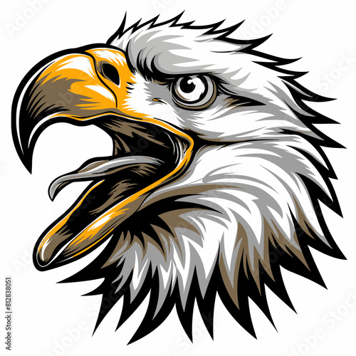 Graphics of angry Eagle in sports graphic logo