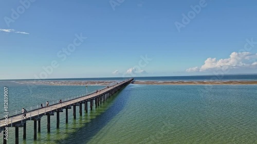 Wallpaper Mural 4K, Urangan pier jetty, Hervey Bay, Queensland, Fraser Coast travel tourism holiday vacation, landmark destination, aerial drone Torontodigital.ca