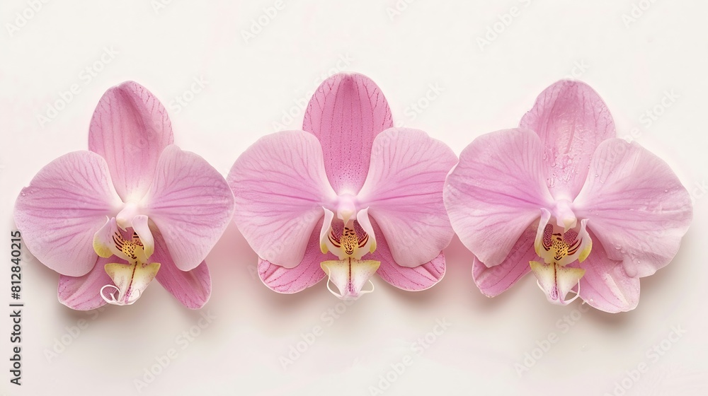 Orchid flowers creative layout isolated on white background Pink flower composition Holiday concept Floral design element Top view flat lay : Generative AI Orchid flowers creative layout isolated on white background Pink flower composition Holiday concept Floral design element Top view flat lay : Generative AI