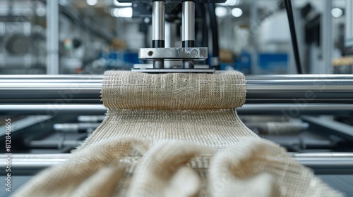 Nanomaterialbased fabric being tested in front view, showing its unique properties Advanced tone, Monochromatic Color Scheme
