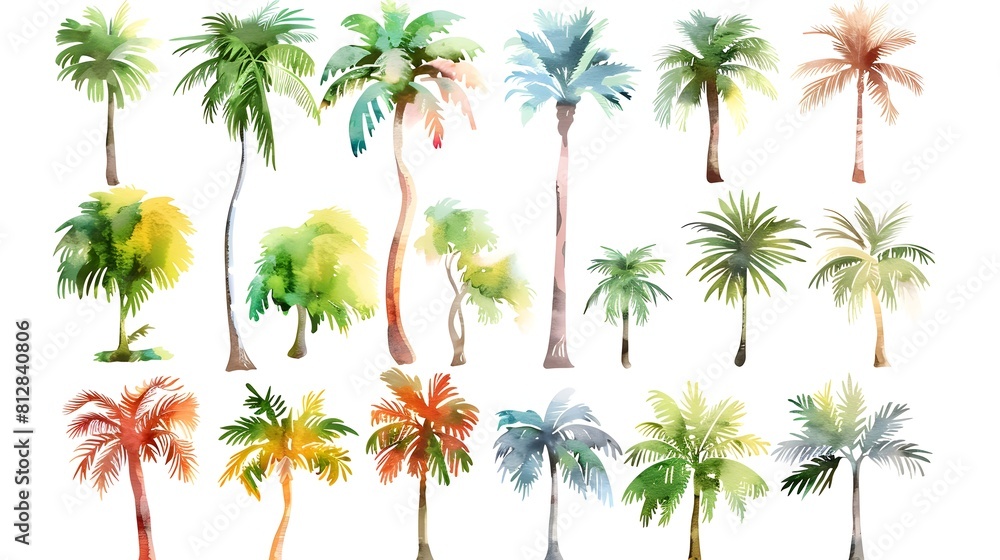 Vibrant Tropical Palm Trees Scenic Landscape with Beautiful Sunny Beach and Ocean View Vibrant Tropical Palm Trees Scenic Landscape with Beautiful Sunny Beach and Ocean View