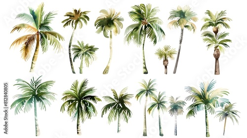 Vibrant Tropical Palm Tree Landscape with Lush Greenery and Idyllic Serenity