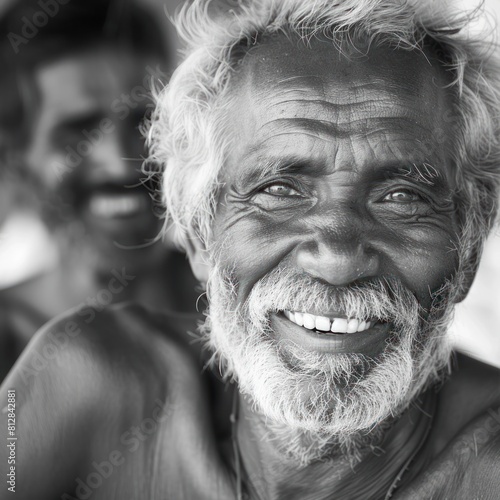 An Elderly Gentleman s Radiant Smile Exuding Warmth and Wisdom photo