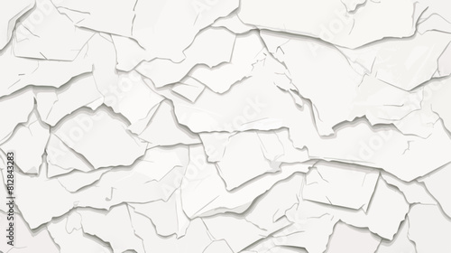 Collection of white torn paper. Vector illustration photo