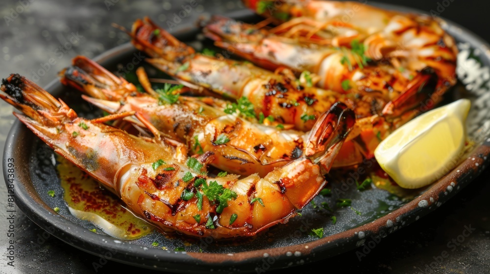 Grilled Prawn With Red Sauce AI generated Grilled Prawn With Red Sauce AI generated