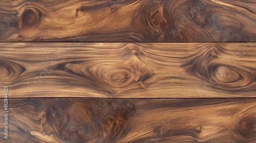 A mature walnut plank showing distinctively beautiful wood texture photo