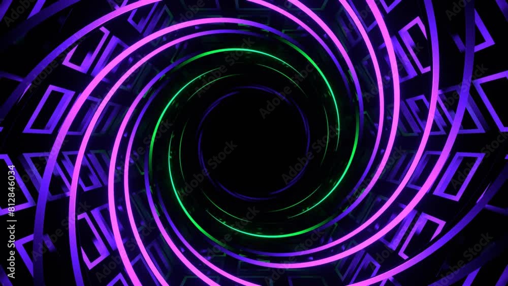 Purple and Turquoise Neon Spiral in Hexagonal Lattice Background VJ Loop in 4K Purple and Turquoise Neon Spiral in Hexagonal Lattice Background VJ Loop in 4K