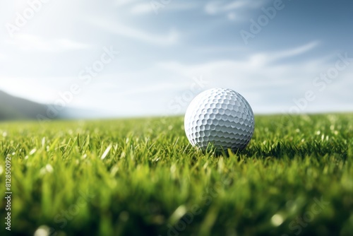 Golf ball hitting the tee and flying towards camera