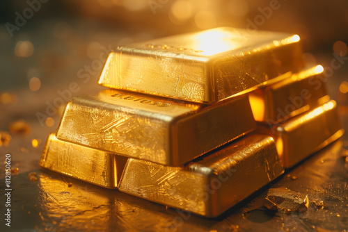 business market setting, symbolizing financial gold stock and global market dynamics