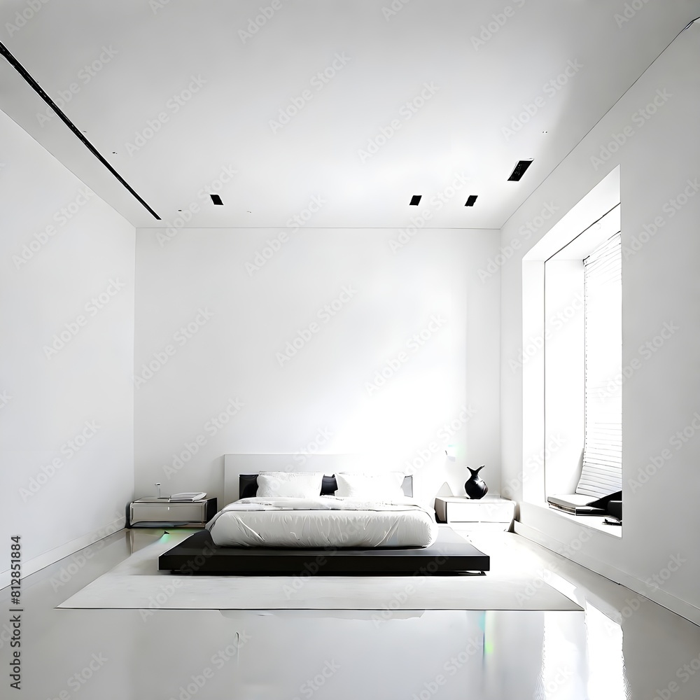 minimal room white color tone AI generative minimal room white color tone AI generative