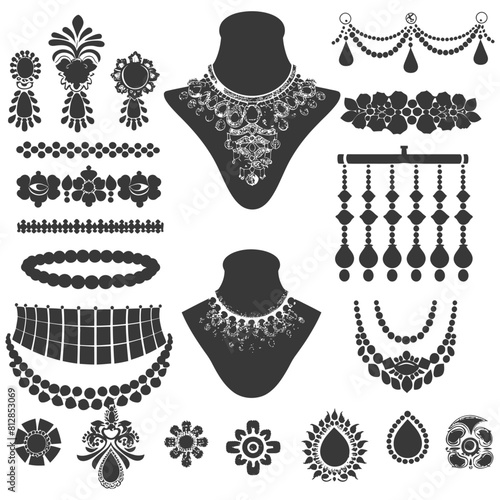 Silhouette jewelry and accessories for women black color only