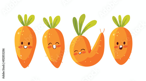 Cute carrot in 3d style vector illustration isolate