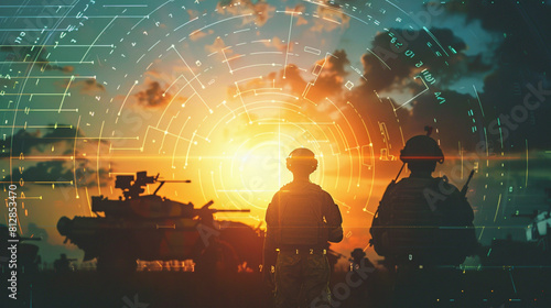 Wallpaper Mural army soldier with tank in war battle using gun weapon. simulation support war Torontodigital.ca