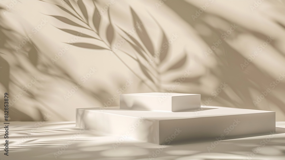Abstract minimal nature scene empty stage with two white rectangle ...