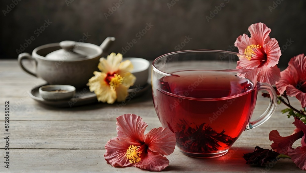 flower tea hibiscus tea hibiscus with copy space flower tea hibiscus tea hibiscus with copy space