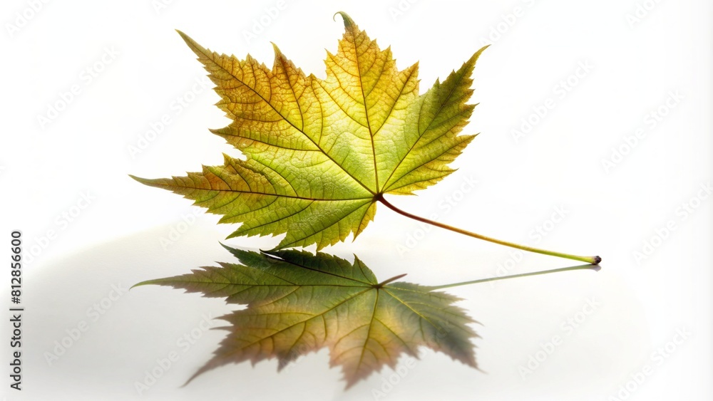 A maple autumn leaf lies on the table (illustration). A maple autumn leaf lies on the table (illustration).