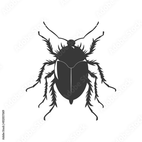 Silhouette lice animal black color only